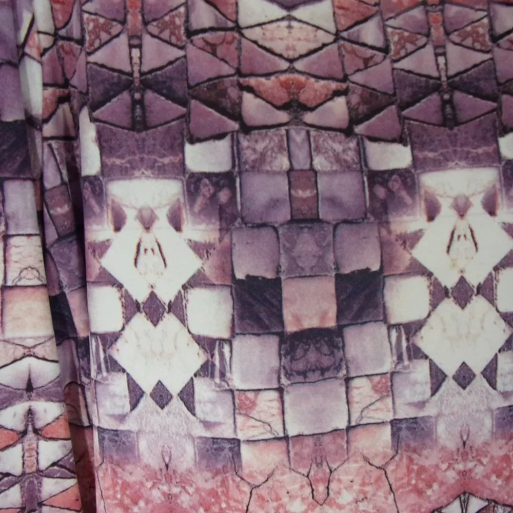 Peck N Peck  Geometric Top Blouse Plum Ivory